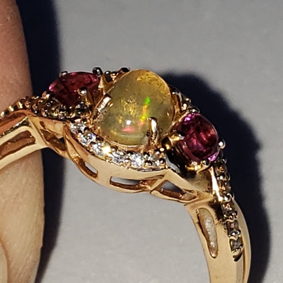 SOLD 14k Rose Gold LeVian, Ruby & Diamond Ring - Picture 2 of 8